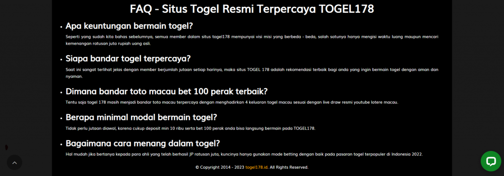 FAQ Togel178