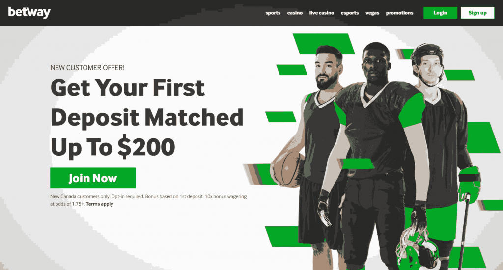 Landing page Betway